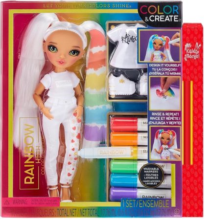 Παιχνιδολαμπάδα MGA Rainbow High Color & Create DIY Fashion Doll - Green Eyes/Straight Hair (500407EUC)