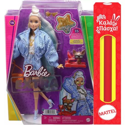 Παιχνιδολαμπάδα Mattel Barbie Extra: BlondeDoll with Bandana (HHN08)